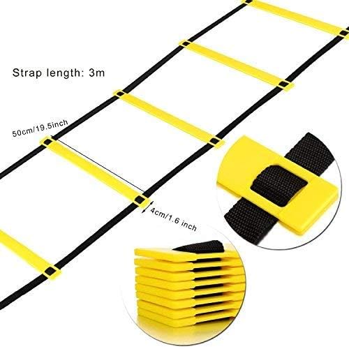 HAS Agility Ladder with Carry Bag - 8 mtr me 20 rungs - Speed Training Ladder for Kids and Adults