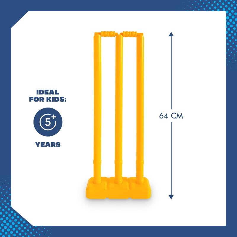 HAS Cricket Kit with Wooden Bat, Plastic Stumps and Ball for Kids  (3-7 Year )