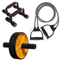 HAS Fit Ab Roller & Double Toning Tube with Pushup Bar Combo  For Men & Women