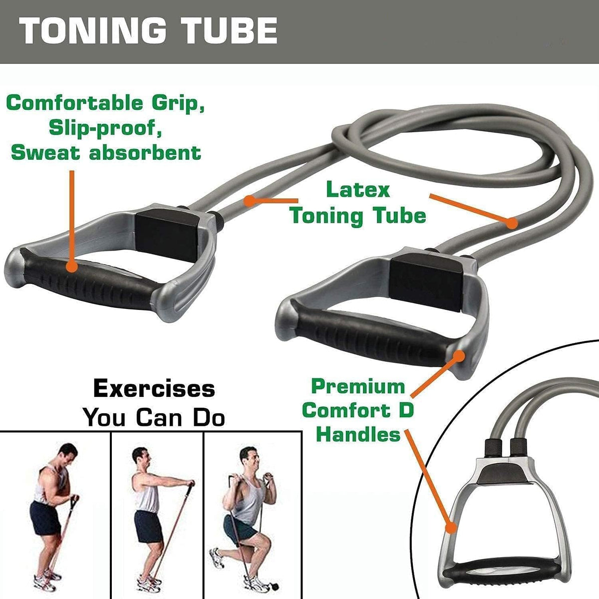 HAS Double Abs Wheel Roller Toning Resistance Tube Band with Push-up Bar Combo
